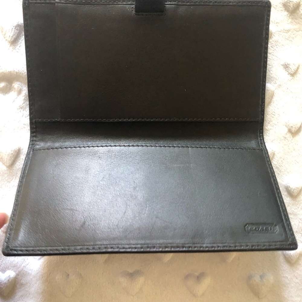 Coach Black and Gray Signature Jacquard Continental Checkbook - Picture 6 of 8